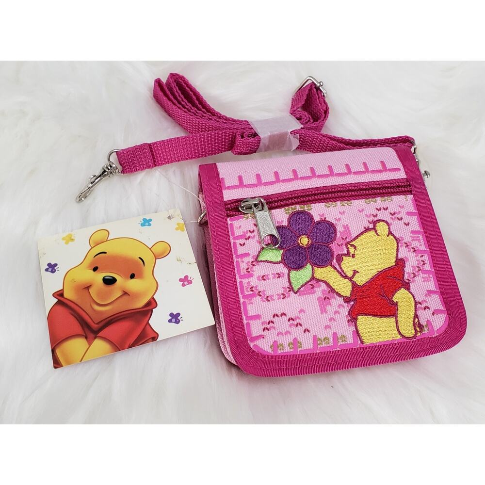 NEW VINTAGE WINNIE‎ THE POOH Wallet Coin Purse Embroidered 90s y2k